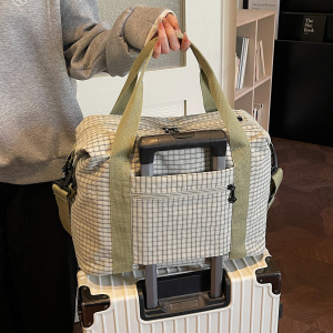 Sacs De Sport Et De Voyage Carrés Pour Femmes, Style Décontracté, Sans Couleur Unie, En Tissu À Carreaux h5 Image3