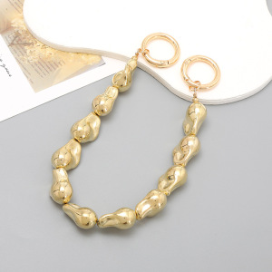 Chaîne Pour Téléphone Et Sac En Acrylique, Perles Unies, Forme Irrégulière Élégante Et Simple, Collection Simple Series. h5