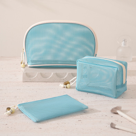 Trousse à maquillage quotidienne Simple Series en PVC ajouré, couleur unie