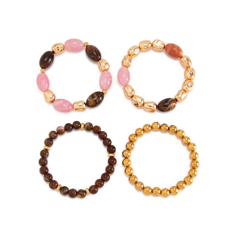 Ensembles De Bracelets Pour Femmes En Résine À Perles Dégradées De Couleurs Image4