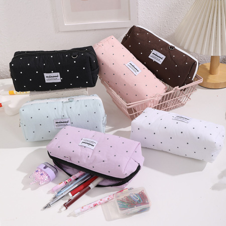 Pochettes à stylos Simple Series Daily en polyester, couleur unie à pois 2