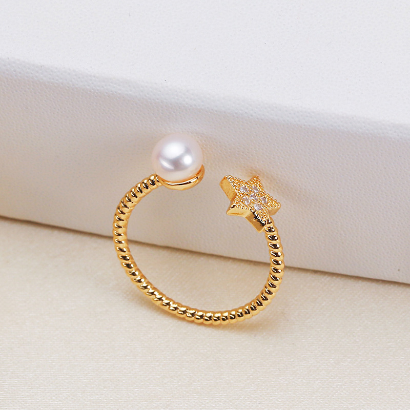 Bague En Perles De Rocaille Sweet Star Circle Pour Femme, Collection Romantique
