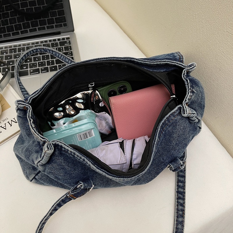 Sac Carré Pour Femme En Tissu Uni Avec Détails Métalliques Style Streetwear h5Image4