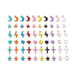 Pendentifs Pour Femmes En Acier Inoxydable Étanche, Style Diy, Motif Cœur, Croix, Étoile Et Lune h5 Image4