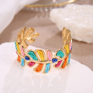 Bracelets Pour Femmes En Raphia Tressé, Motif Floral Romantique, Collection Vacances h5 