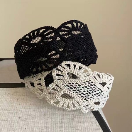 Bandeaux pour cheveux ethniques élégants, unis, ajourés, en tissu tissé