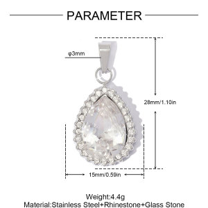 Pendentifs De Luxe En Forme De Cœur, En Acier Inoxydable, Couleur Or, Étanches, Ornés De Strass Et De Zircon, Pour Femmes, À Faire Soi-Même. h5