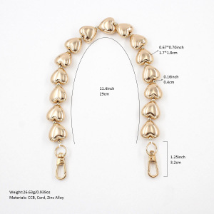 Chaîne En Métal Pour Téléphone Et Sac, Perles Simples En Forme De Cœur, Collection Romantique h5 Image6