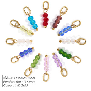 Perles Diy Simples En Acier Inoxydable Imperméable Couleur Or h5 Image5