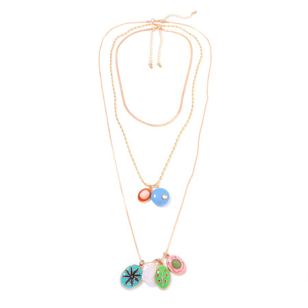 Ensembles de colliers pour femmes Simple Series Sweet Chain en alliage doré, forme elliptique 2