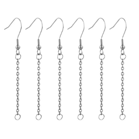 Apprêts de boucles d'oreilles en acier inoxydable massif couleur or 2