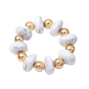 Bracelets De Perles Pour Femmes, Collection Romantique, Élégants, De Forme Irrégulière Et De Couleurs Assorties, En Résine. h5 