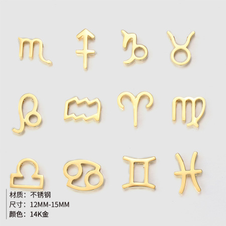 Pendentifs pour femmes, collection Simple Series DIY, forme irrégulière, constellation, acier inoxydable, étanche, couleur or 2