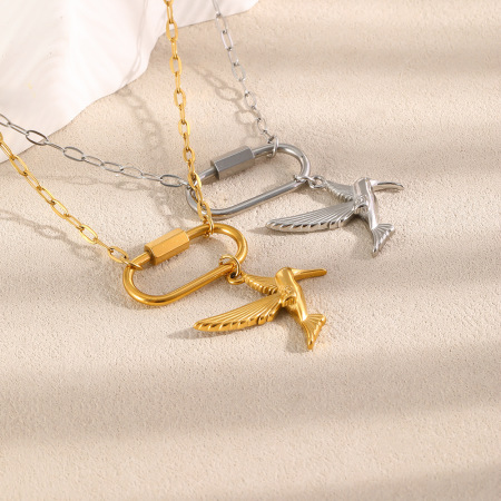 Colliers pendentifs pour femmes, collection Simple, motif animal mignon et irrégulier, en acier inoxydable étanche, couleur or 2