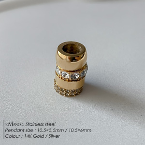 Perles D'Espacement Rondes En Acier Inoxydable Doré Avec Zircon Pour Femmes, Collection De Luxe À Faire Soi-Même h5 Image5