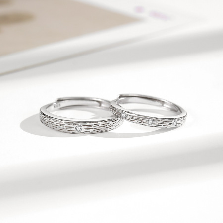 Bagues pour femmes en argent sterling 925 plaqué platine, motif marteau classique, collection Simple 2
