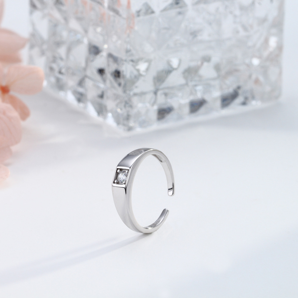Bagues Pour Femmes En Argent Sterling 925, Style Rétro, Rectangulaires, Avec Zircon Doré h5Image3