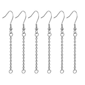 Apprêts De Boucles D'Oreilles En Acier Inoxydable Massif Couleur Or h5 