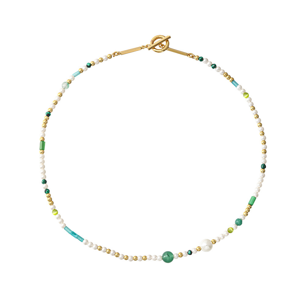 Colliers De Perles Pour Femmes, Collection Simple Series, En Pierres Naturelles Et Verre h5Image5