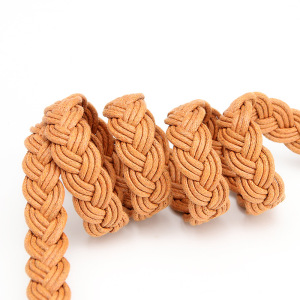 Ceinture Tissée En Pu Unie Décontractée De La Série Simple h5 Image4