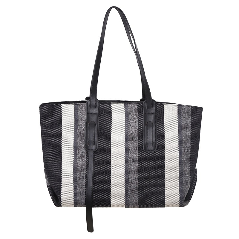 Sacs Fourre-Tout Pour Femmes En Toile Multicolore Sans Rayures, Style Décontracté 