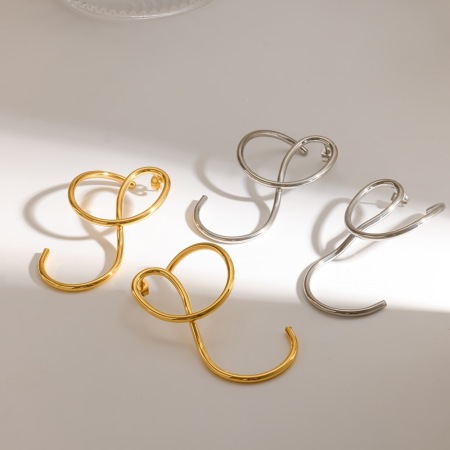 Boucles d'oreilles puces pour femmes, en acier inoxydable, étanches, couleur or, forme linéaire