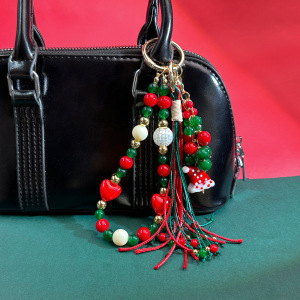 Breloques De Sac En Résine, Motif Fleur, Cœur, Nœud Papillon, Pompon De Noël, Collection Simple Series h5 Image3
