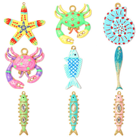Pendentifs pour femmes en acier inoxydable, étanches, de forme irrégulière, à monter soi-même, avec fil de pêche et fil de pêche romantique