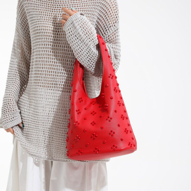 Sacs À Main Seau Pour Femmes, Style Décontracté, Couleur Unie, Rivets, En Pu De Qualité Supérieure Image5