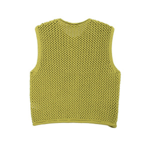 Gilet Tricoté Pour Femme, Polyvalent, Uni, Doux, À Col Rond Et Ajouré h5 Image3