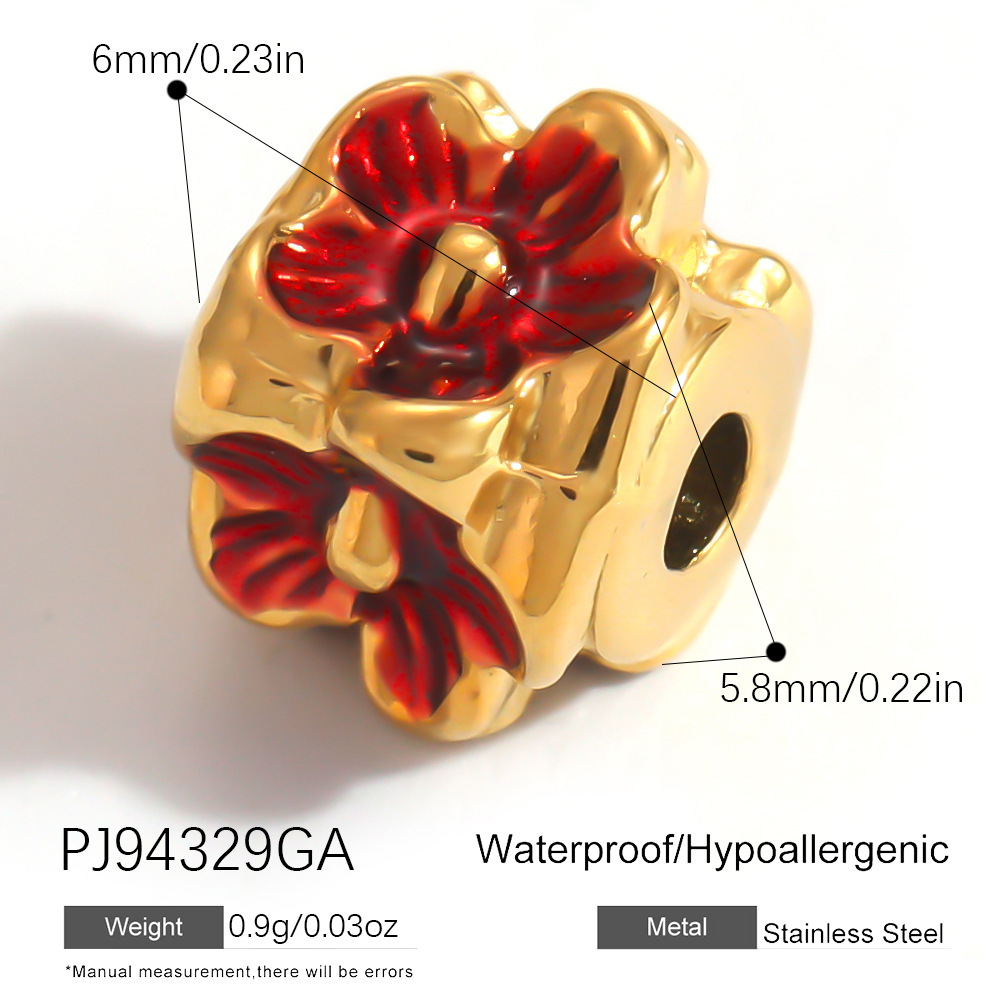 Perles D'Espacement En Acier Inoxydable Imperméables Couleur Or, Forme Irrégulière En Cœur, Série Simple À Faire Soi-Même 