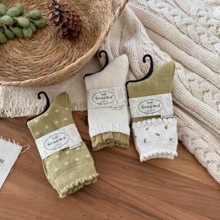 Chaussettes mi-mollet à petits motifs floraux, élégantes et colorées, à rebond élevé