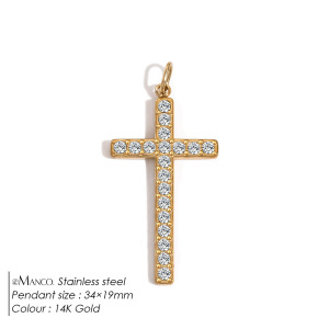 Pendentifs Pour Femmes En Forme De Cœur Et De Croix, En Acier Inoxydable Étanche, Couleur Or, Avec Perle Artificielle, Collection Classique À Faire Soi-Même h5