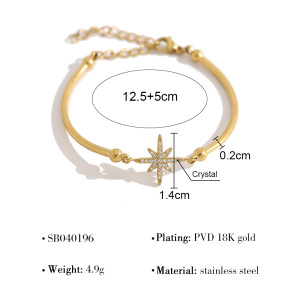 Bracelets À Breloques Pour Femmes En Acier Inoxydable Étanche, Couleur Or, Ornés De Strass h5 