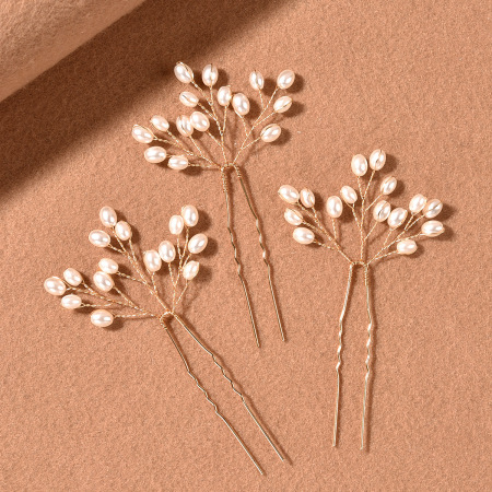 Collection Simple et Élégante Couleur Unie Perles Imitation Perles Artificielles Bijoux de Mariée 2