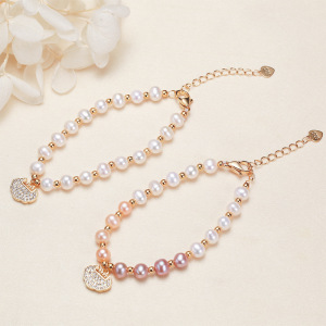 Bracelet De Perles De Culture D'Eau Douce Couleur Or, Série Luxueuse Simple Beads Lock, Pour Femme h5 Image3