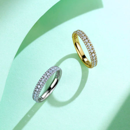 Bagues pour femmes en argent sterling 925 plaqué rhodium, luxueuses et simples, serties de moissanite. 2
