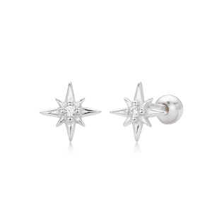 Boucles D'Oreilles Colorées Daily Star Pour Femmes, Plaquées Rhodium, En Argent Sterling 925, Collection Simple Series. h5 Image4