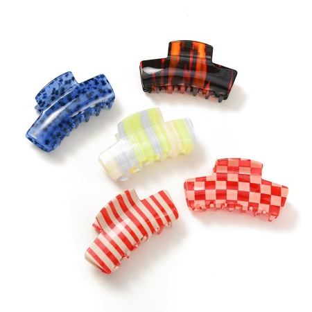 Pinces à cheveux Simple Series Daily Stripe Plaid à dégradé de couleurs en acétate