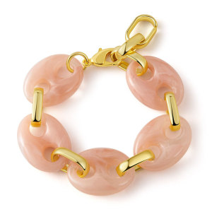 Bracelets En Acrylique Pour Femmes, Style Rétro, Forme Irrégulière, Avec Perles h5