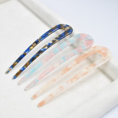 Bâtonnets à cheveux en acétate à motif léopard dégradé de couleurs, gamme Simple Series Daily 2