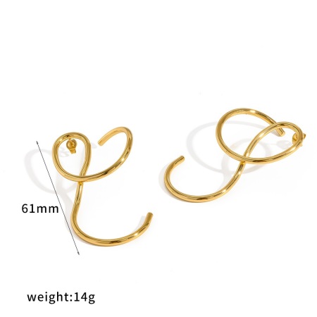 Boucles d'oreilles puces pour femmes, en acier inoxydable, étanches, couleur or, forme linéaire