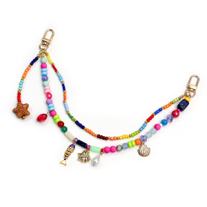 Collection Luxueuse De Perles De Style Océanique Pour Les Vacances, Couleurs Assorties, Coquillages, Étoiles De Mer, Breloques De Sac En Métal h5