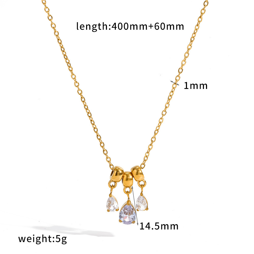 Colliers Pendentifs Pour Femmes En Acier Inoxydable, Étanches, Couleur Or, Avec Pompon Et Strass 