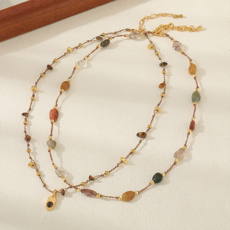 Colliers tressés pour femmes, collection rétro classique, perles et pierres naturelles 2