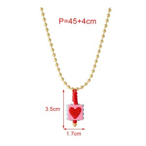 Colliers De Perles Rectangulaires En Résine Pour Femmes, Collection Romantique « Sweet Heart Beads » h5 Image4