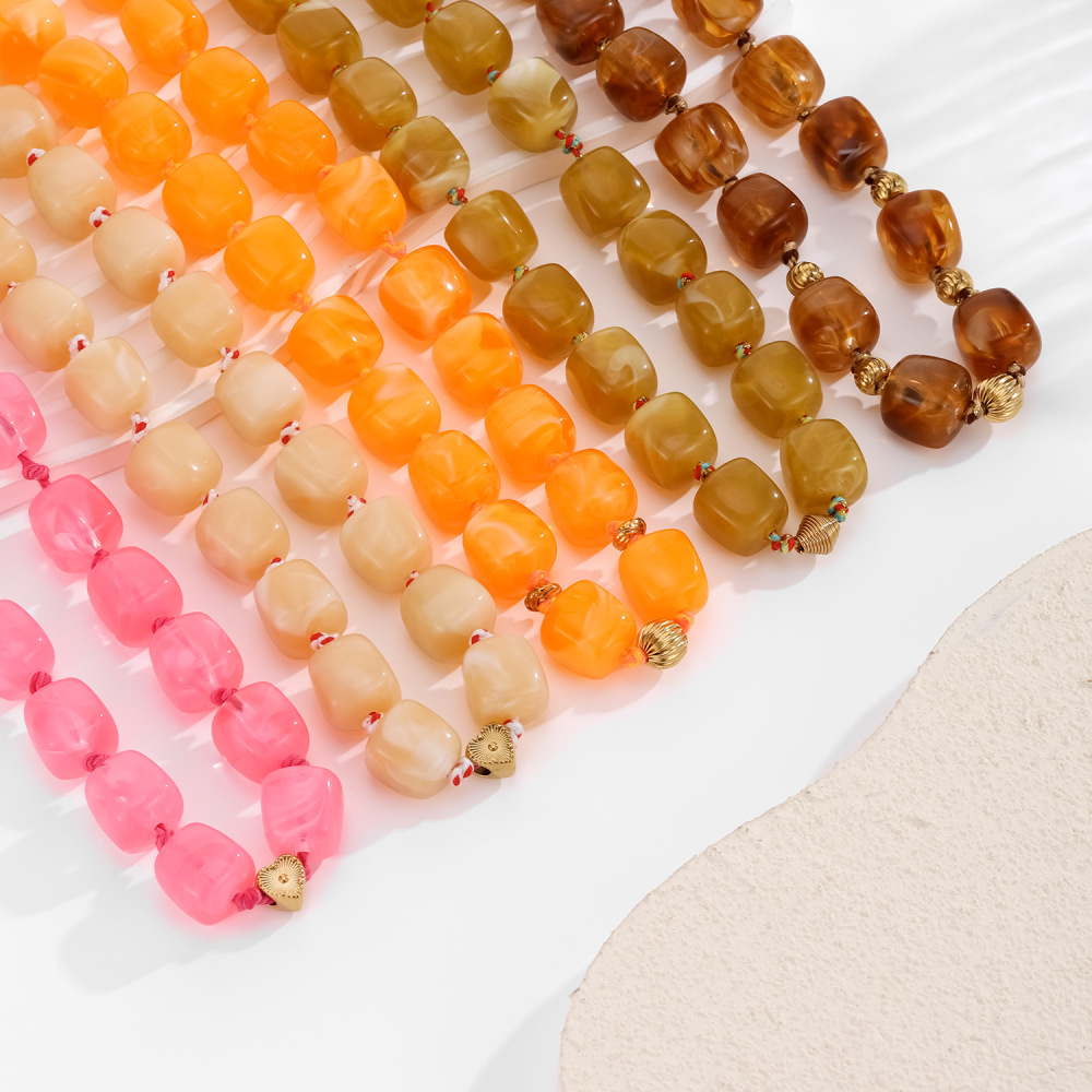 Colliers De Perles Tissées En Acrylique Pour Femmes, Collection Simple Series Daily Beads h5Image4