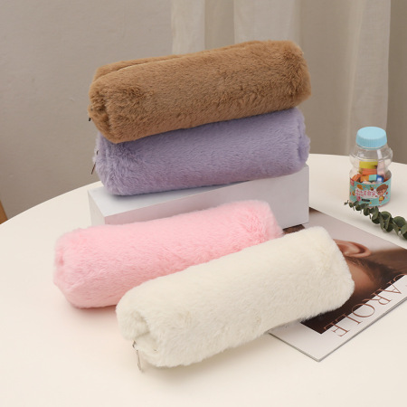 Pochettes à stylos Simple Series Daily en imitation fourrure unie
