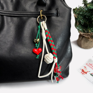 Collection Simple, Décontractée, En Forme De Cœur, Pompon De Noël Multicolore, Breloques Pour Sac En Corde Tressée h5 Image2