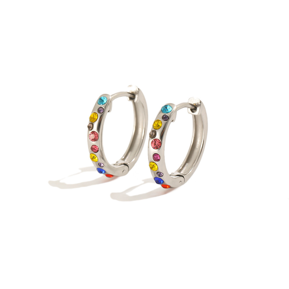 Boucles D'Oreilles Créoles Pour Femmes, Style Classique, En Acier Inoxydable, Étanches, Couleur Or. Image4